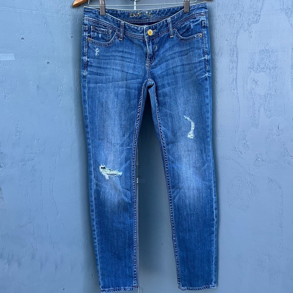 Express Women Classic Dark Blue Washed Skinny Jeans Size 8